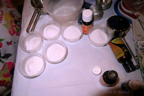 Lip Balm And Bath Salts Kids Craft Ingredients At The Girls Spa Party!