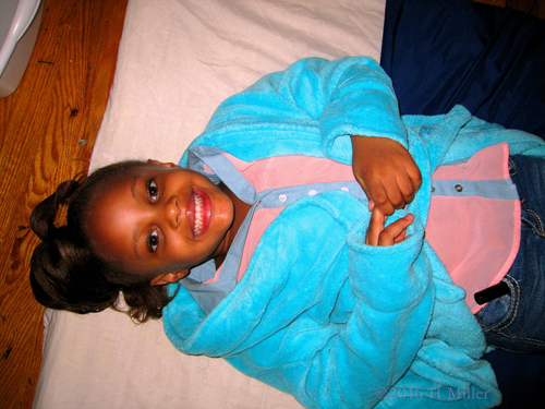 Happy And Ready To Relax Before Her Kids Facial! Happy And Ready To Relax Before Her Kids Facial!