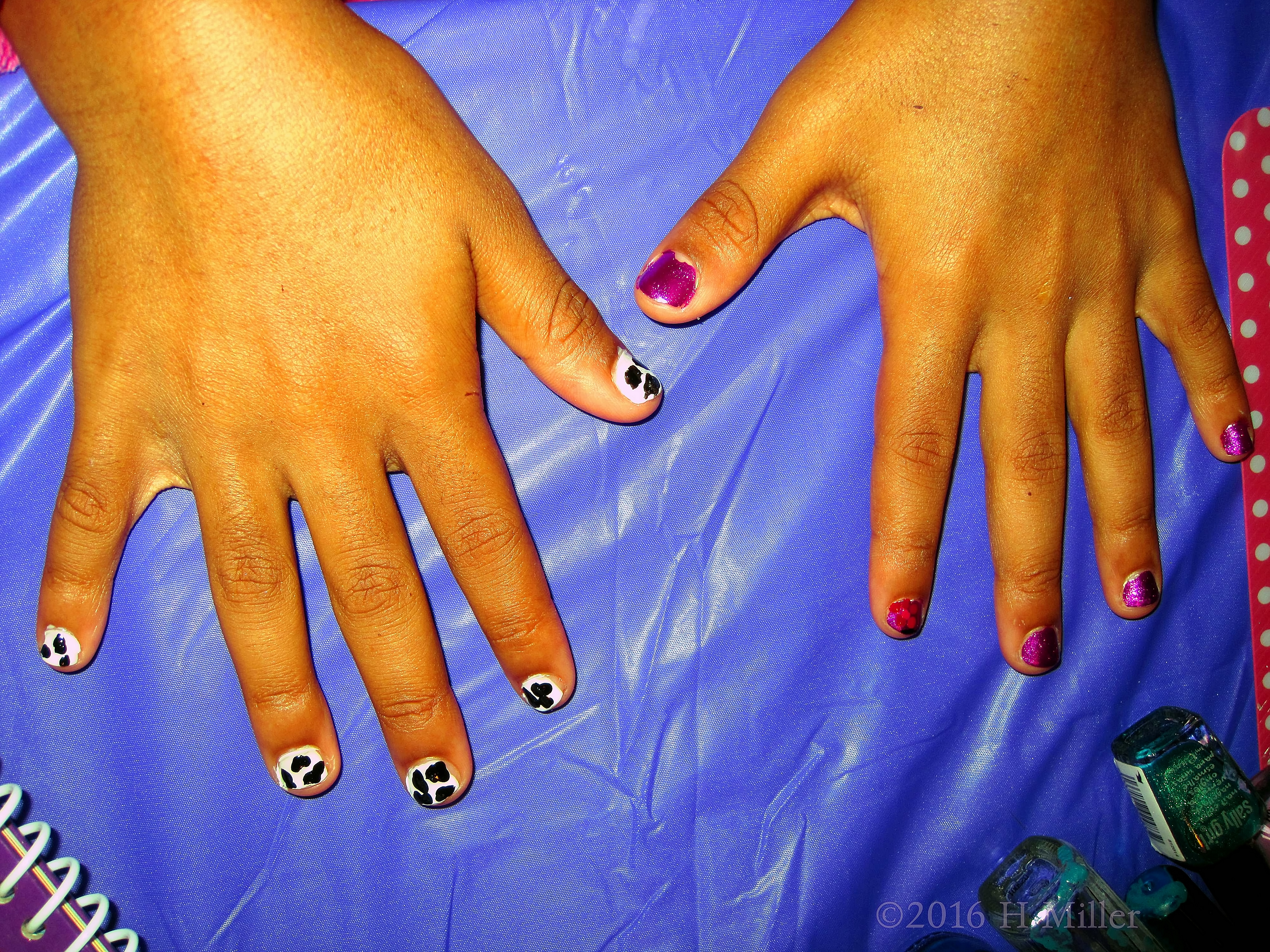Cute Purple And Dalmation Mini Mani Cute Purple And Dalmation Mini Mani