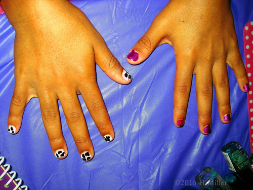 Cute Purple And Dalmation Mini Mani Cute Purple And Dalmation Mini Mani