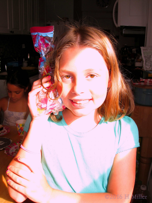 She's Bright About Her Goodie Bag