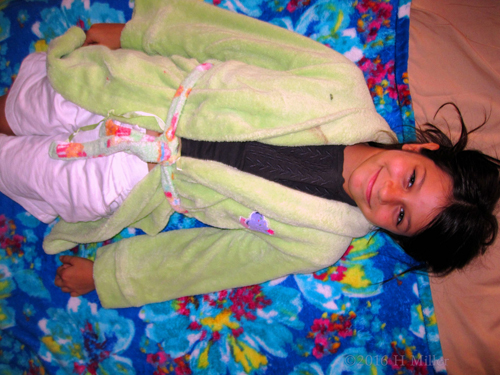 She's Excited For Her Home Girls Spa Facial. She's Excited For Her Home Girls Spa Facial.