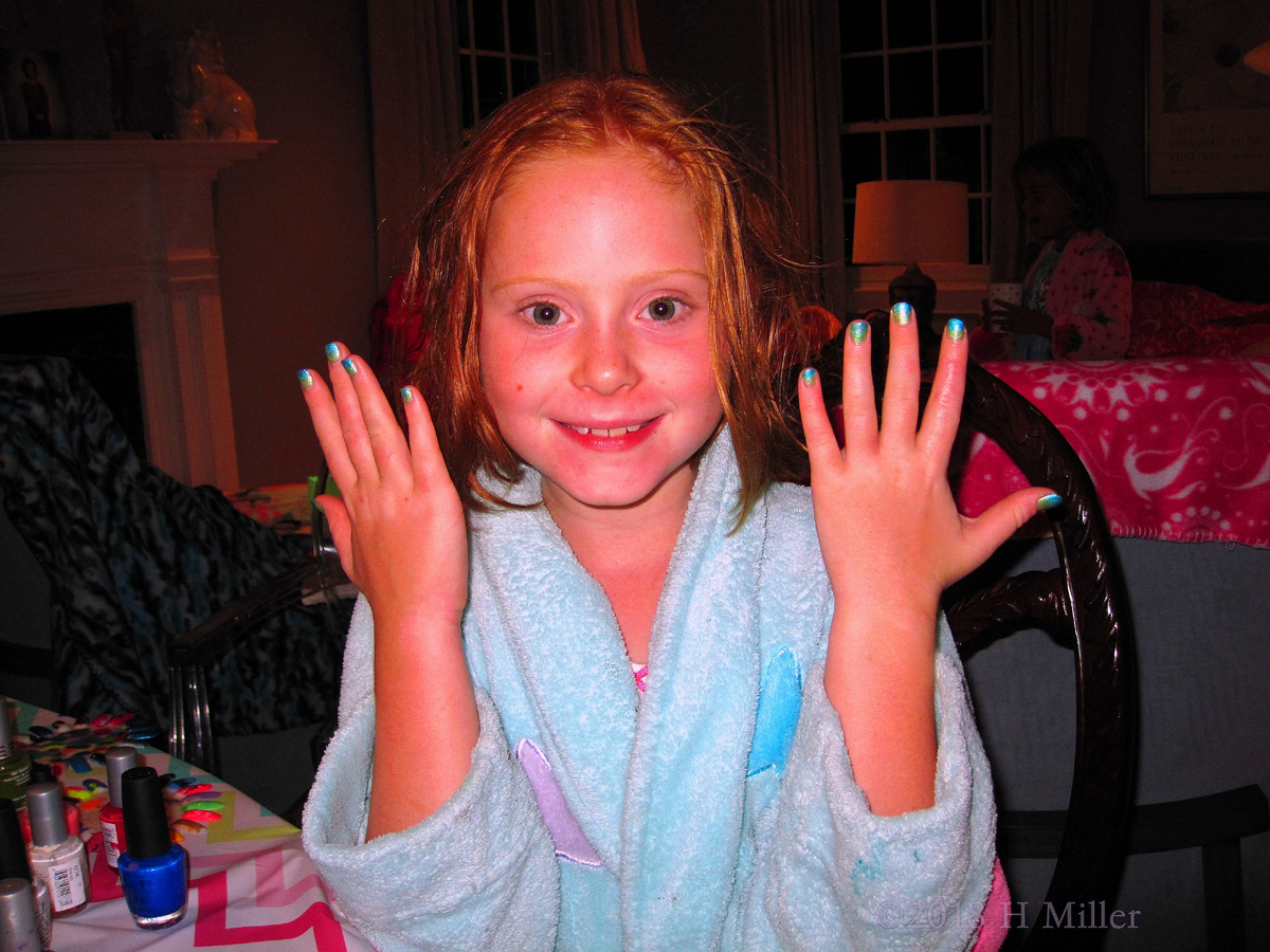 Joyful After Getting Such A Pretty Kids Manicure! 
