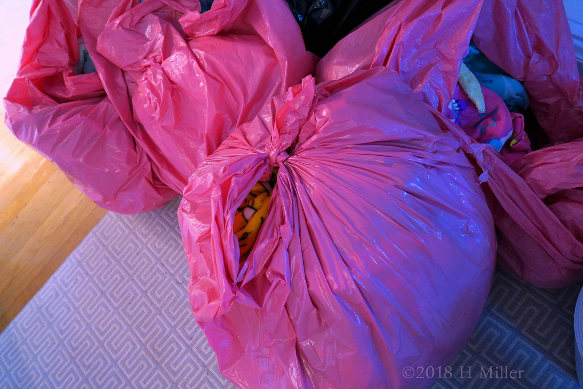 Pink Bags Full Of Cute Spa Robes For The Party Girls! 
