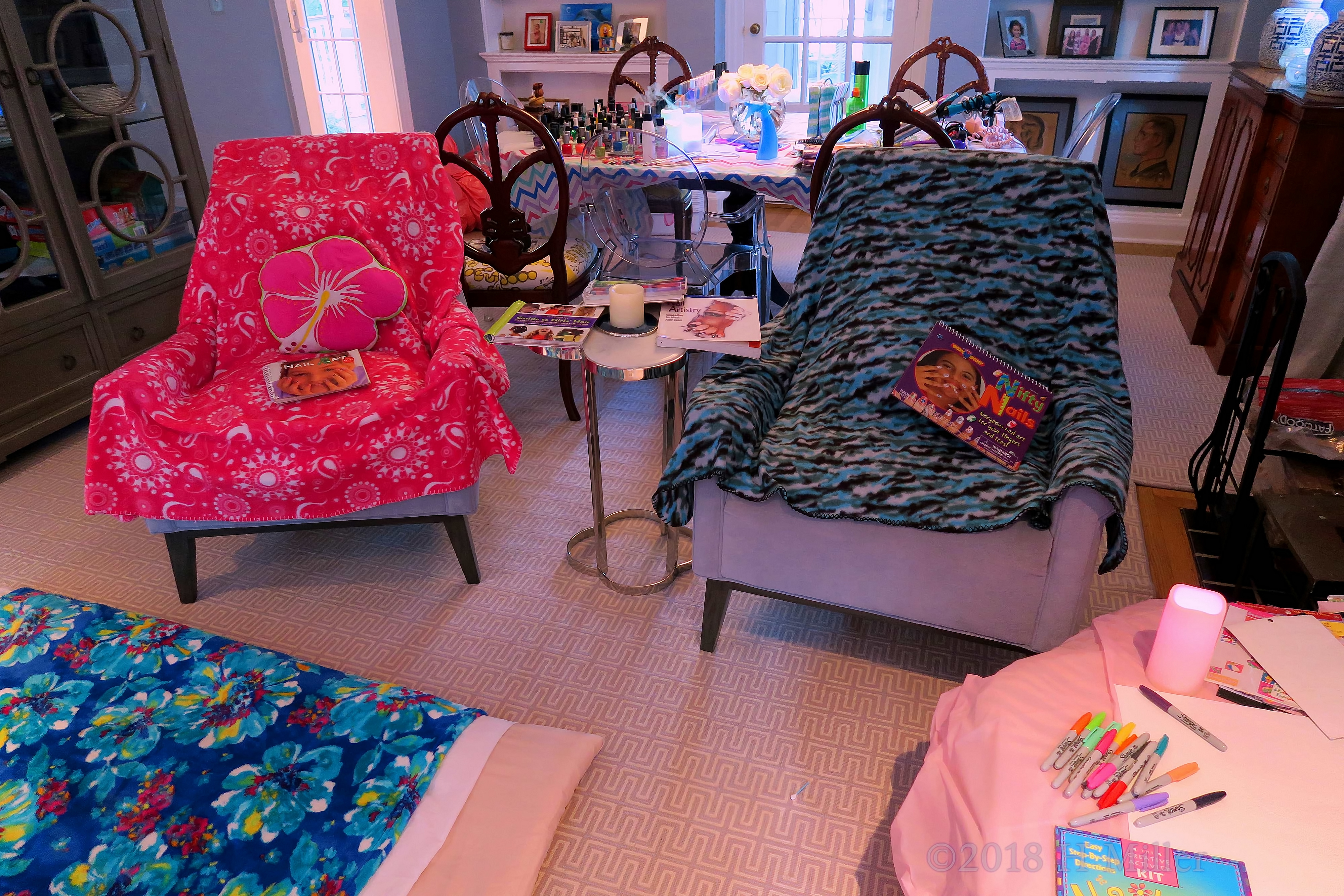 A Section Of The Spa Party Area With Manicure Arrangements! A Section Of The Spa Party Area With Manicure Arrangements!