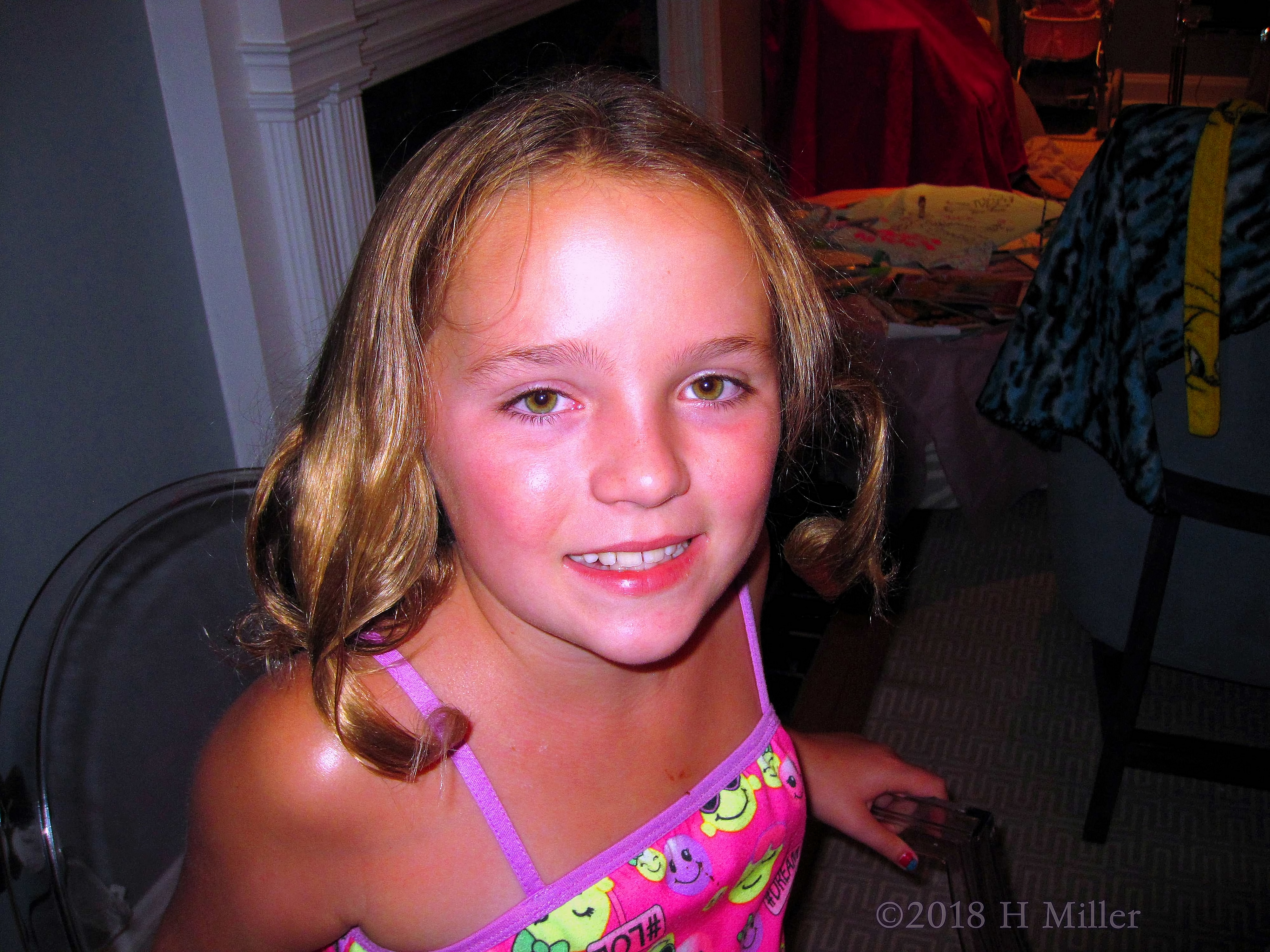 Enjoying Her Hairstyling Session At The Kids Spa Party! Enjoying Her Hairstyling Session At The Kids Spa Party!