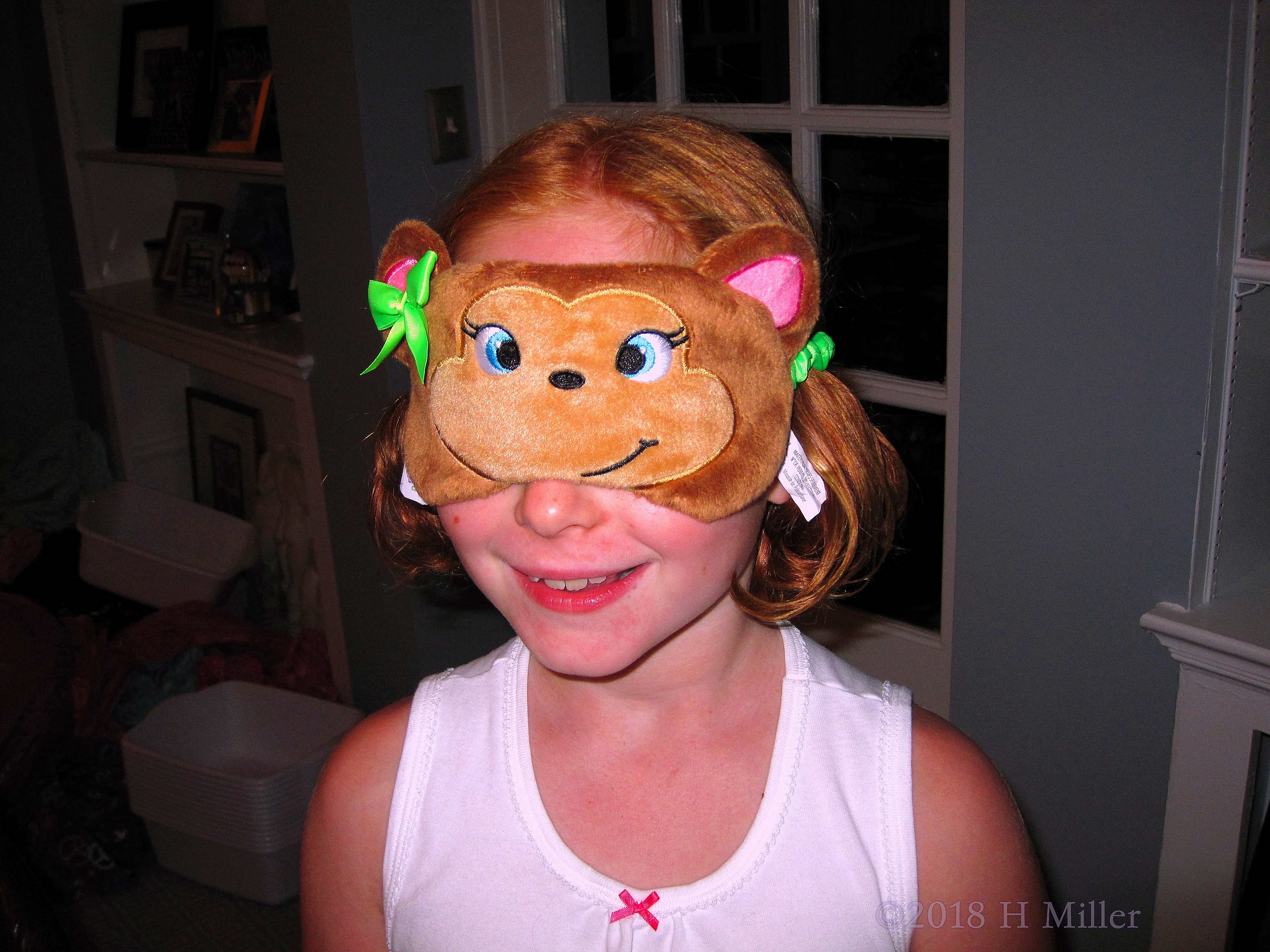 Posing With Her Cool Monkey Sleeping Mask! Posing With Her Cool Monkey Sleeping Mask!