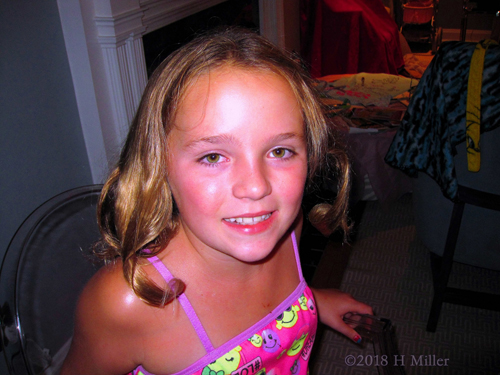 Enjoying Her Hairstyling Session At The Kids Spa Party! Enjoying Her Hairstyling Session At The Kids Spa Party!