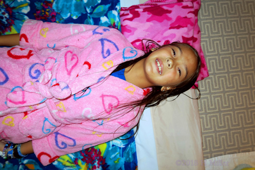 Lying On The Facials Mat, So Excited For The Kids Facial Activity. Lying On The Facials Mat, So Excited For The Kids Facial Activity.