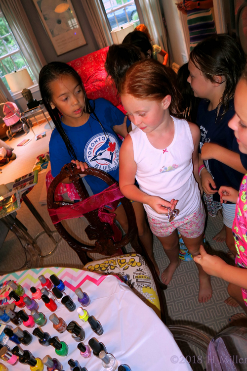 They Are Having A Look At The Vast Range Of Nail Colors For Kids Manicures!