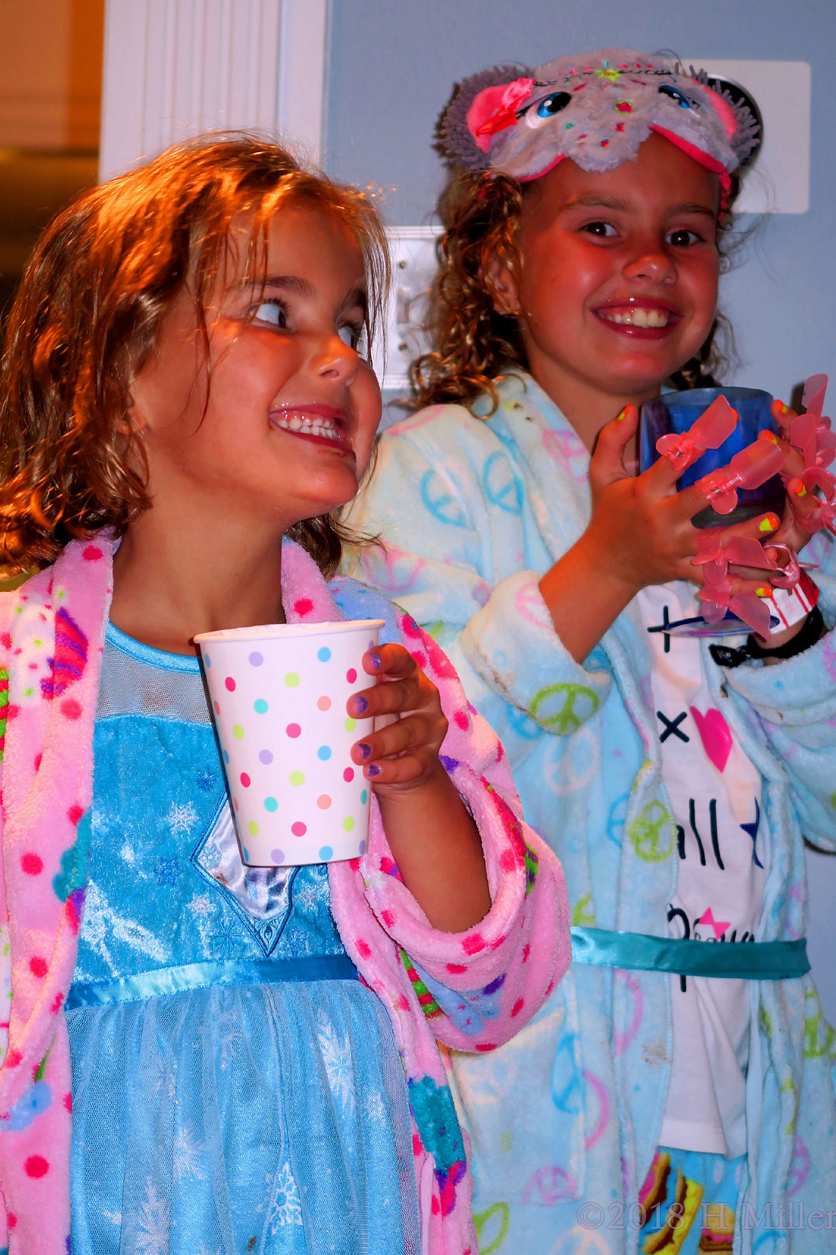 The Girls Enjoy Having Refreshing Drinks. 