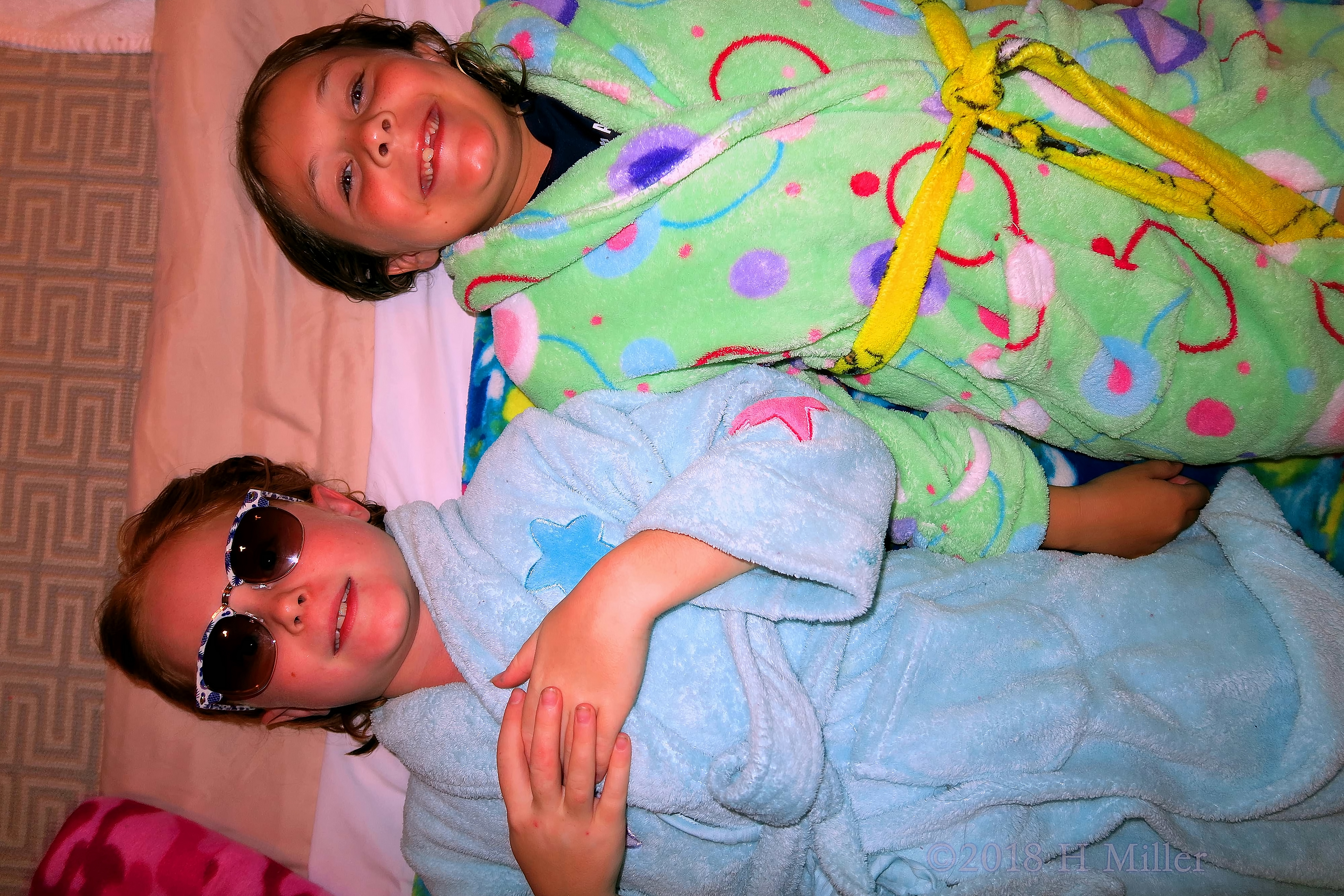 With Her Sunglasses On, They Enjoy Relaxing Together During Facials For Girls. With Her Sunglasses On, They Enjoy Relaxing Together During Facials For Girls.