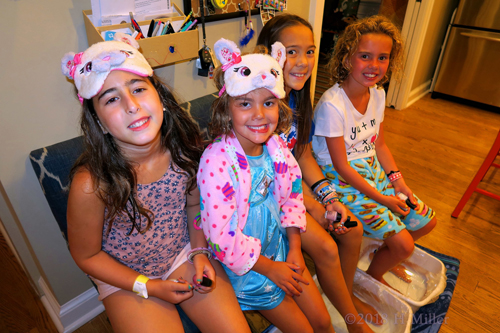 Eliza And Her Friends Enjoying Kids Pedicures.