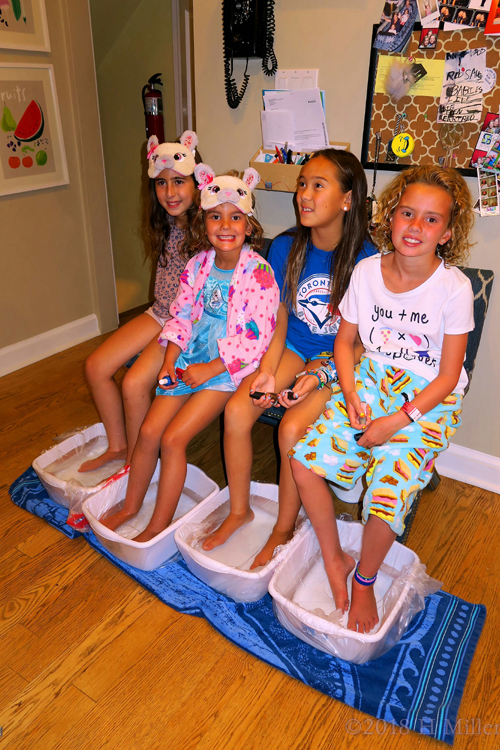 Posing While Enjoying The Kids Pedicure Activity. Posing While Enjoying The Kids Pedicure Activity.