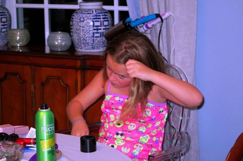 Trying To Brush Out Her Hair Before The Kids Hairstyle Begins.