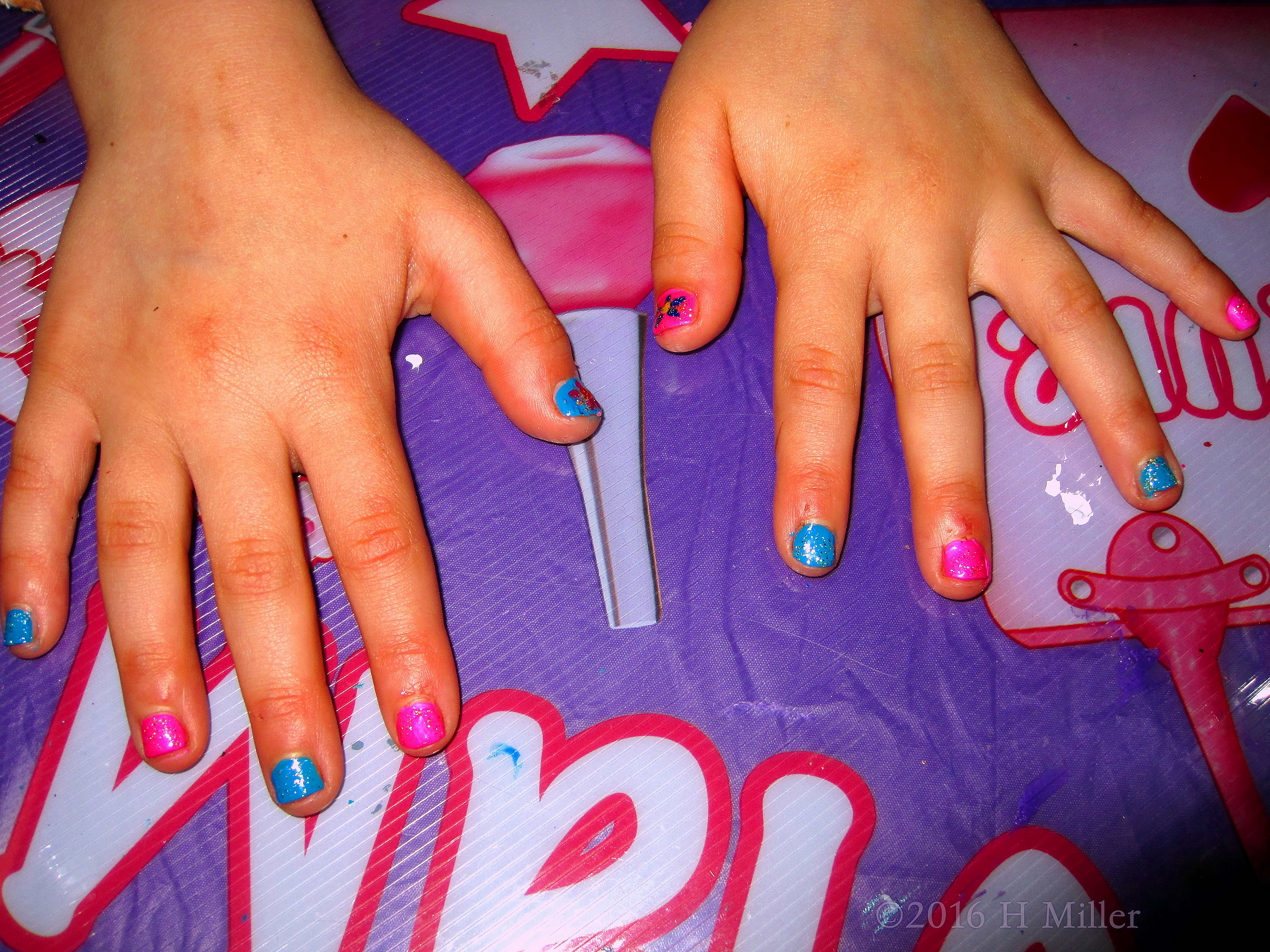 Pink And Blue Mini Mani Pink And Blue Mini Mani