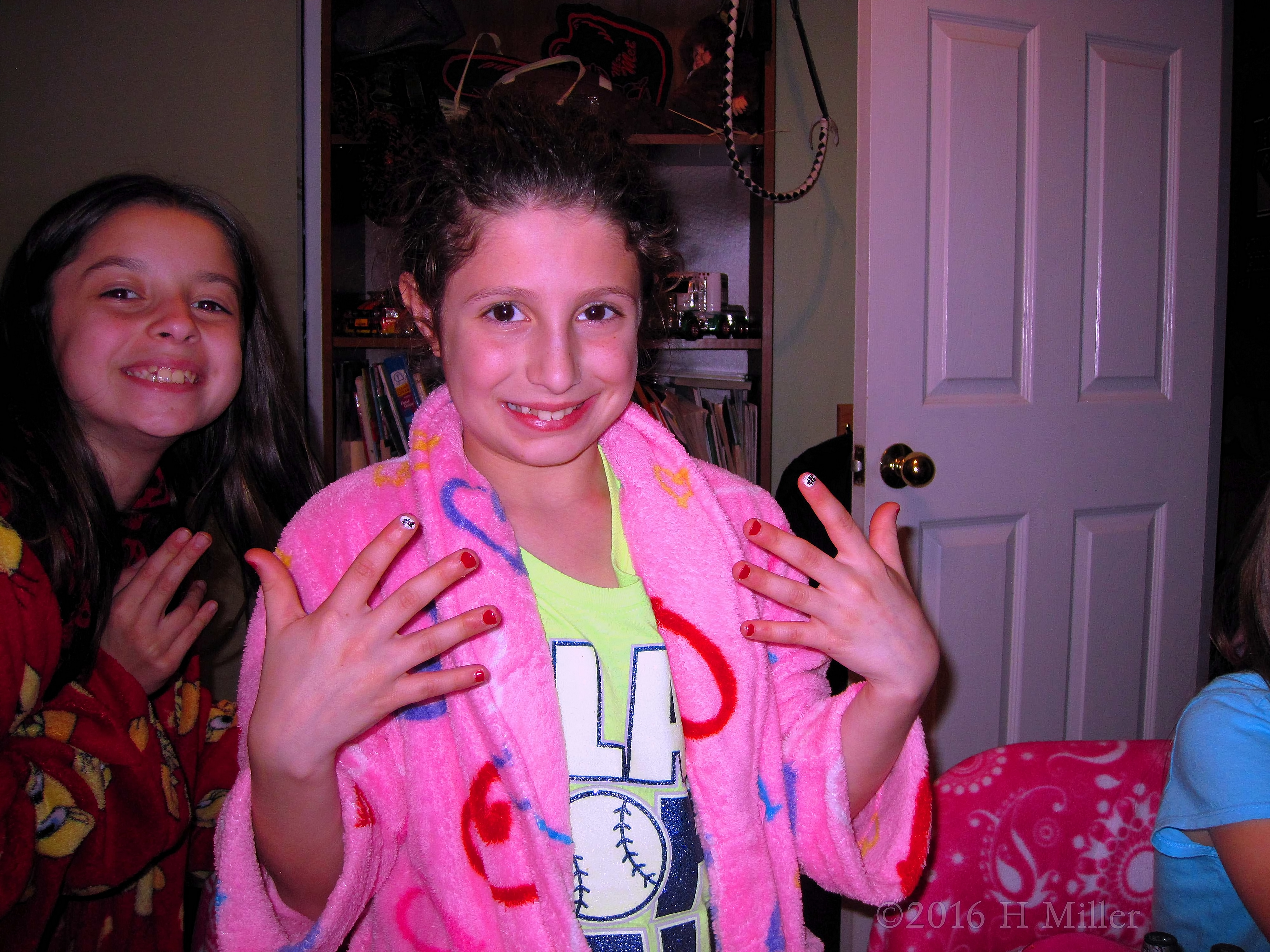 She's Loving Her Kids Manicure. She's Loving Her Kids Manicure.