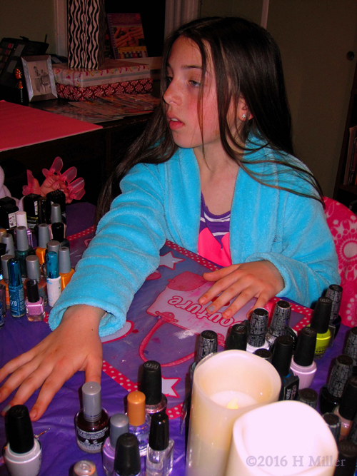 She's Ready For Her Kids Mani. She's Ready For Her Kids Mani.