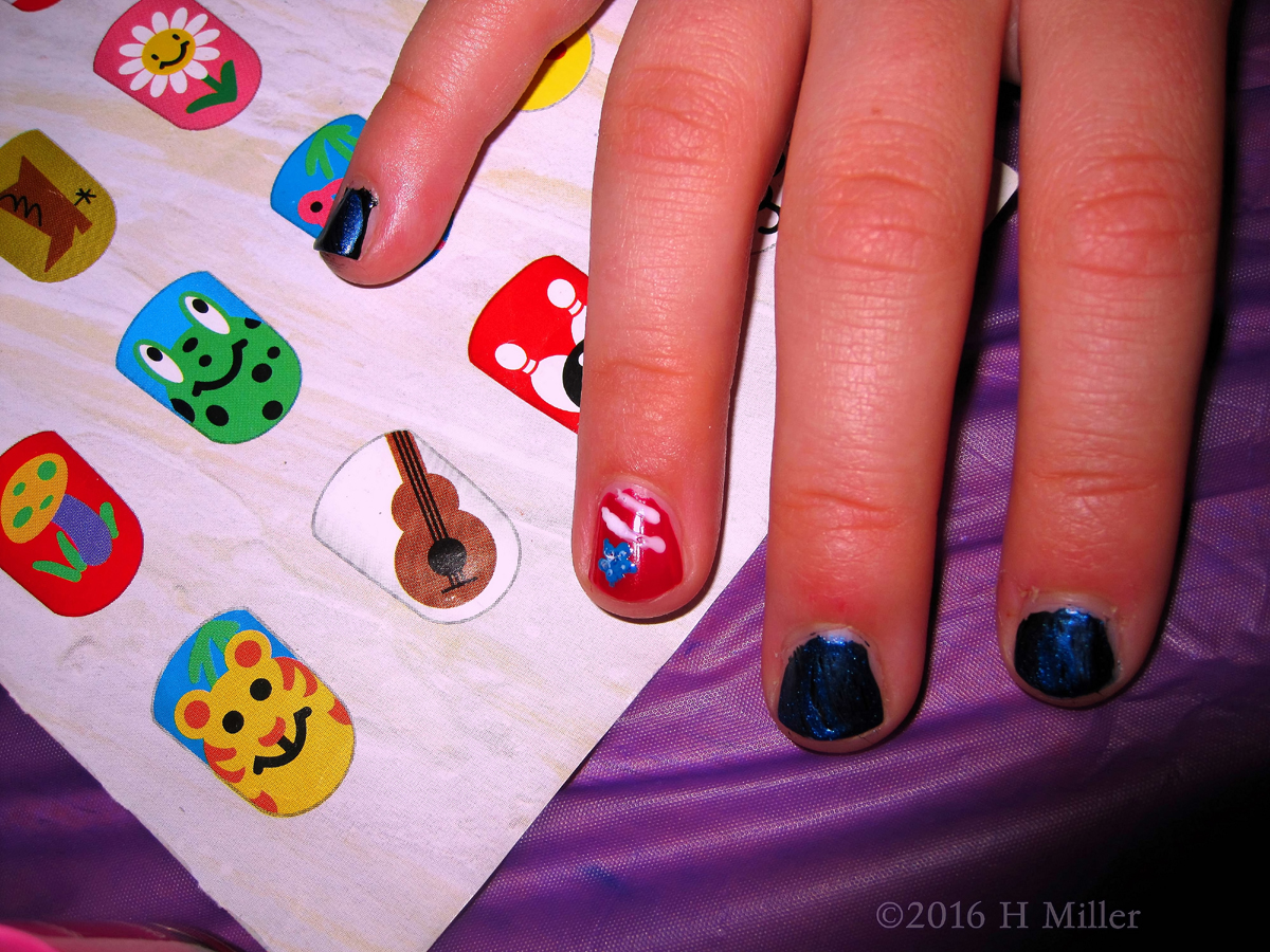 Cute Kids Manicure On A Sheet Of Nail Art 