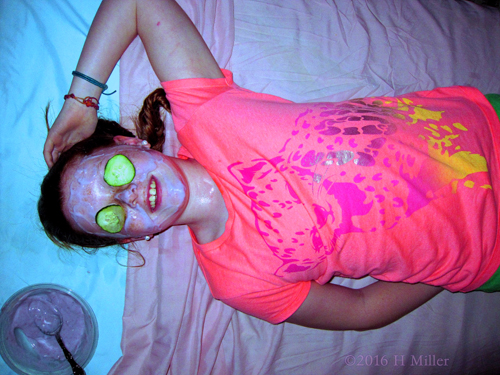 Smiling Wide In Her Blueberry Face Mask Smiling Wide In Her Blueberry Face Mask