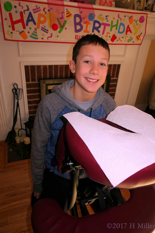 Birthday Guest Excited For The Chair Massage