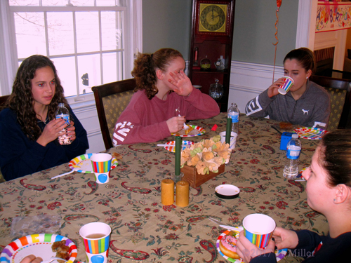 Donuts And Drinks At The Party Tabl