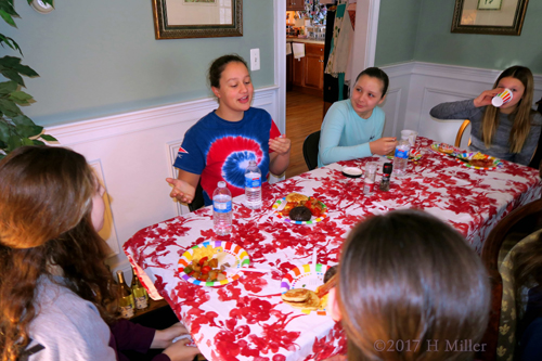 Eating And Chatting At The Birthday Breakfast Table