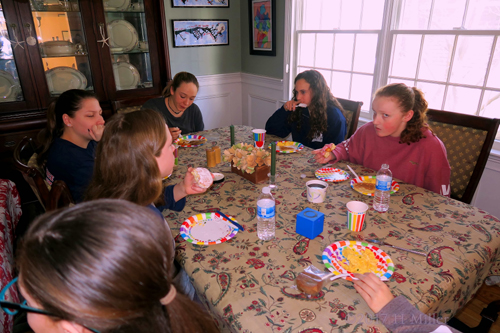 Party Guests Eating The Breakfast Buffet