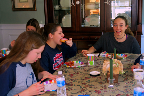 Sprinkled Donuts And Party Guests Excitement Sprinkled Donuts And Party Guests Excitement