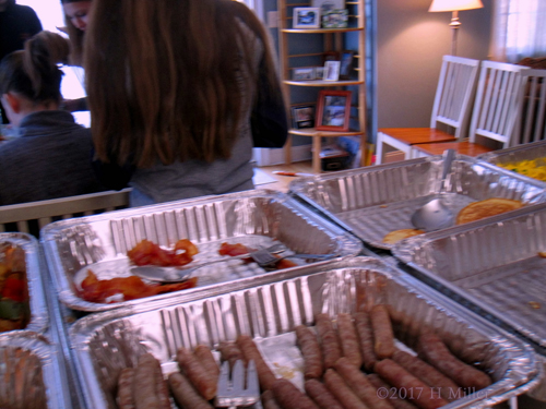 The Breakfast Buffet Full Of Yummy Choices For The Girls Party!