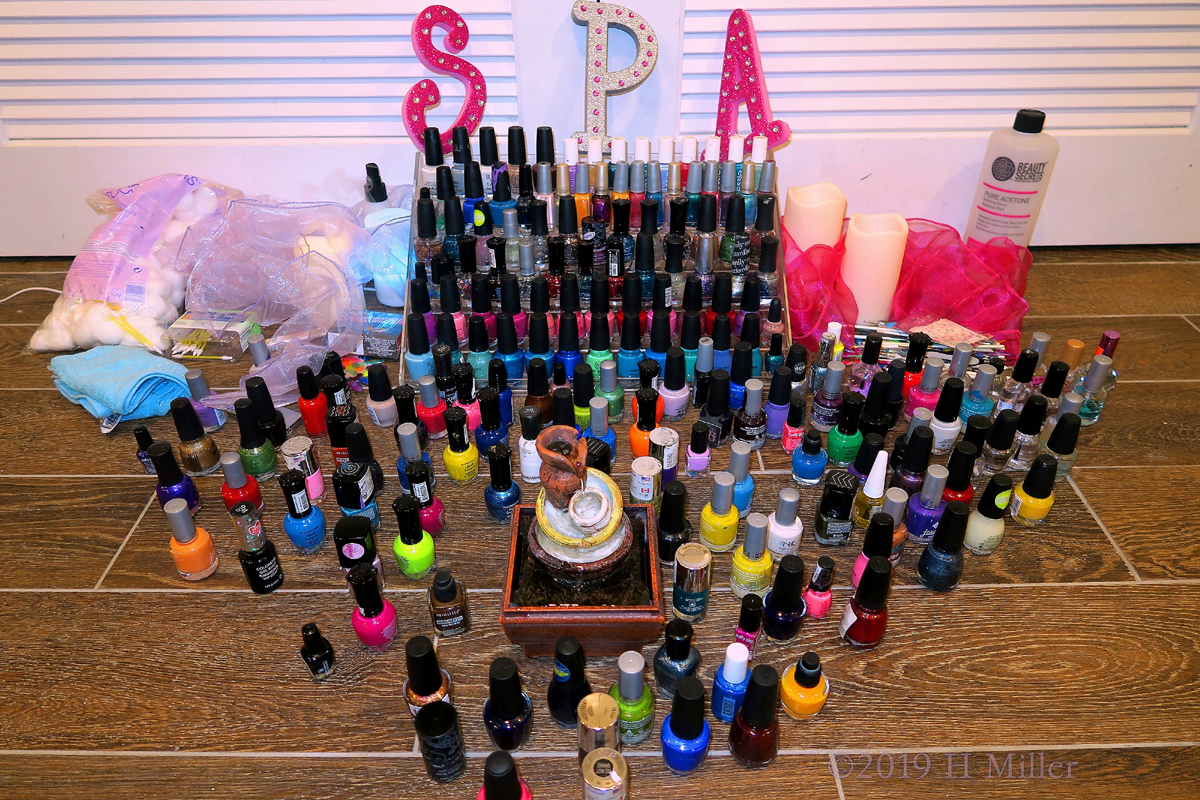 Every Color Of The Rainbow And Then Some Kids Manicure Polish Selection At The Nail Spa For Girls! 