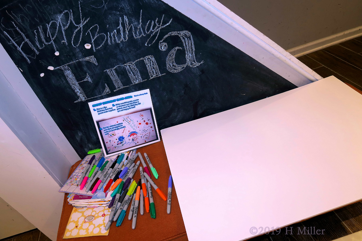 Spa Birthday Card Setup for Party Guests 