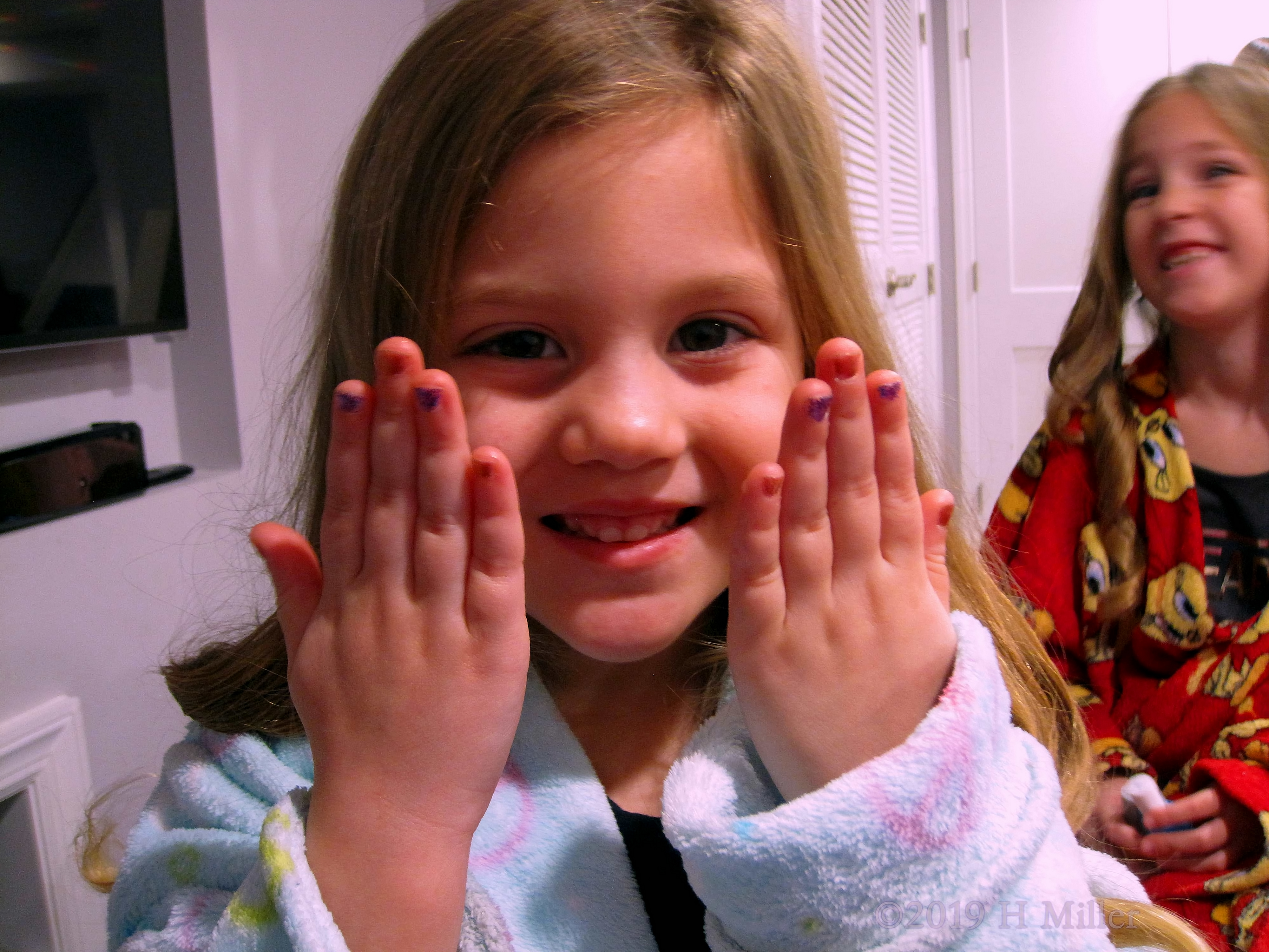 Smiling After Her Glitter Kids Manicure Smiling After Her Glitter Kids Manicure