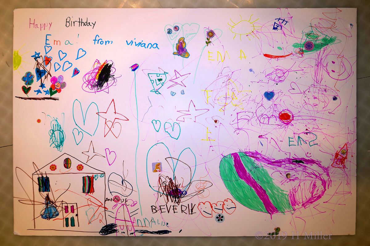 Colorful Kids Spa Birthday Card Decorated By Ema's Friends! 