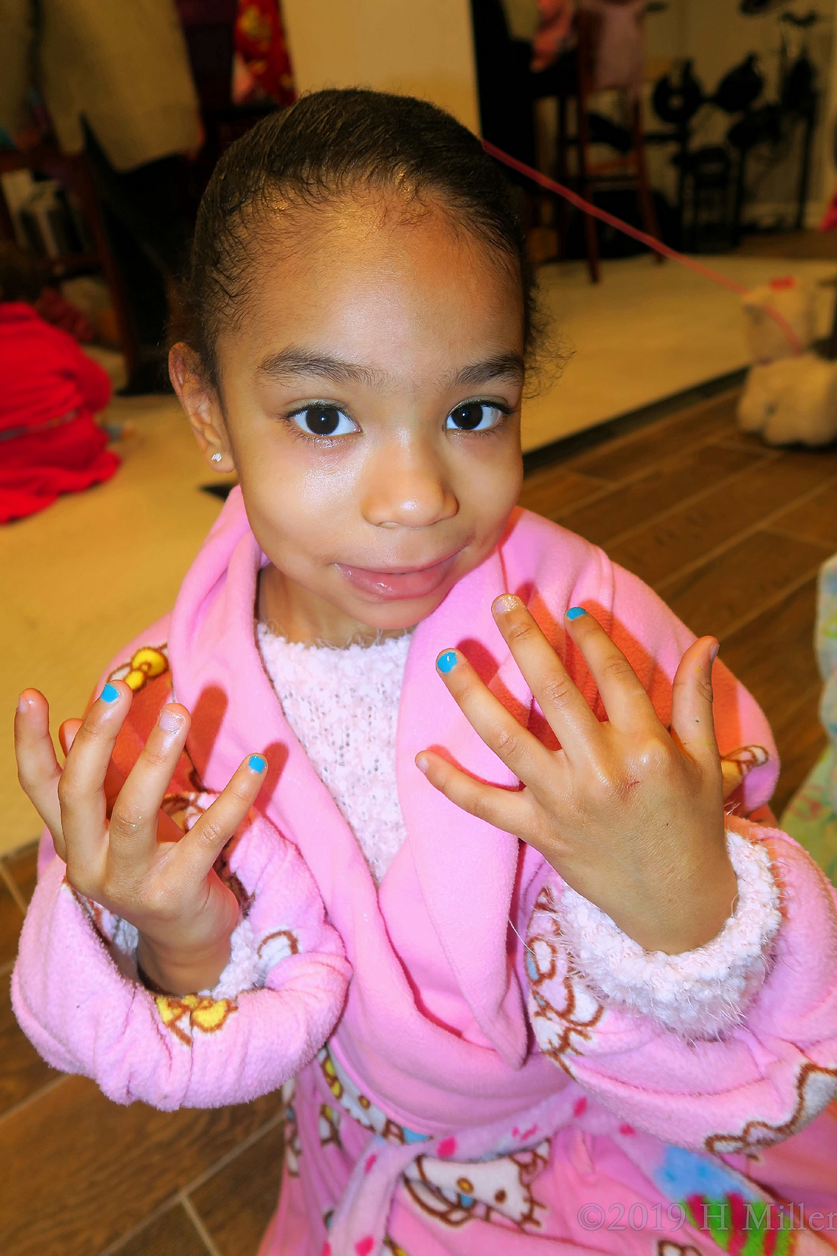 Excited To Have Her Cute Kids Manicure 