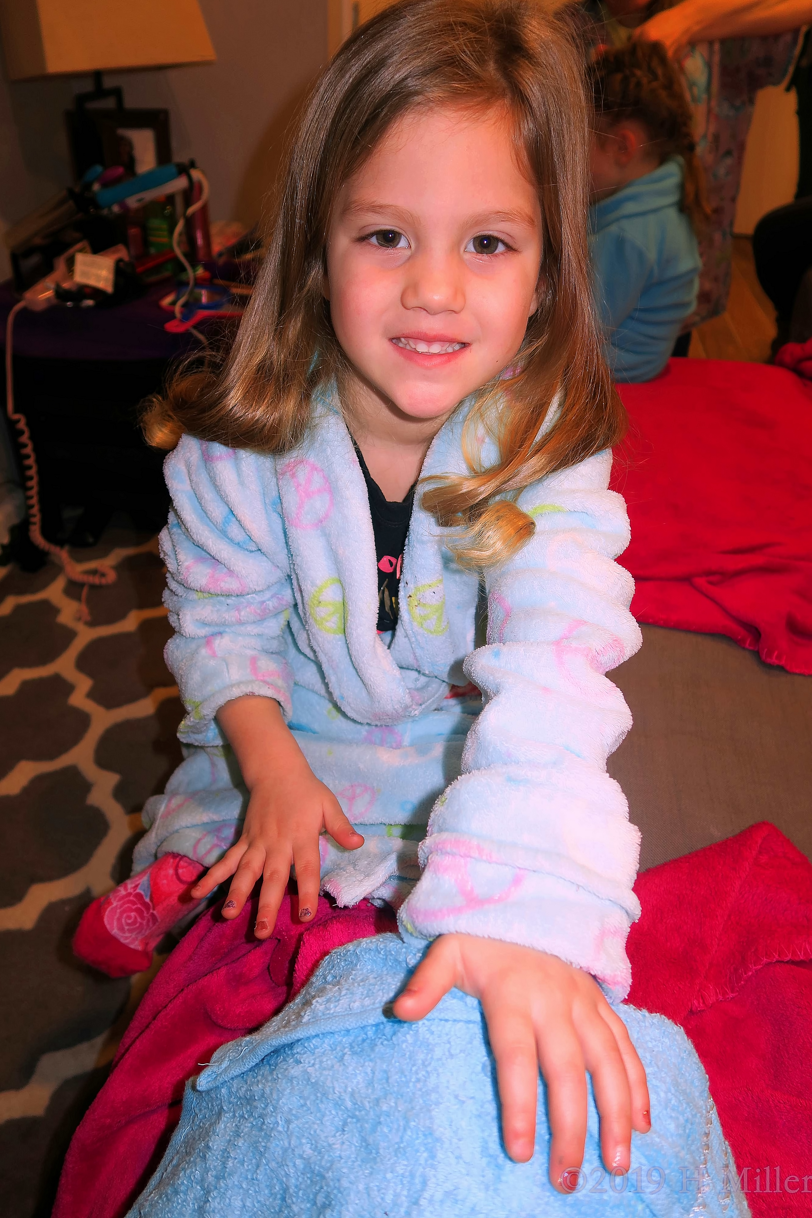 Letting Her New Kids Manicure Dry Letting Her New Kids Manicure Dry
