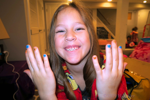 Birthday Girl Smiling After Her Kids Manicure Birthday Girl Smiling After Her Kids Manicure