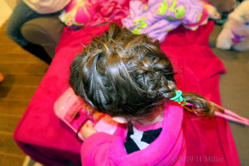 Braided Kids Hairstyle At The Spa Party