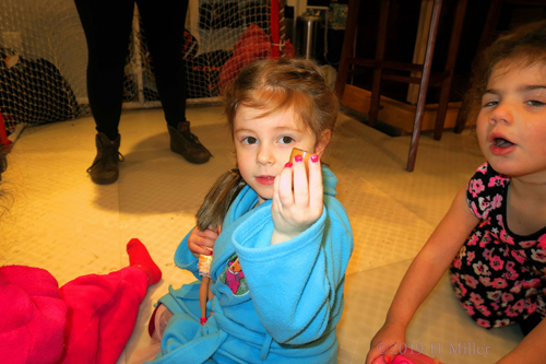 Spa Party Guest Showing The Lip Balm Kids Craft She Made! Spa Party Guest Showing The Lip Balm Kids Craft She Made!