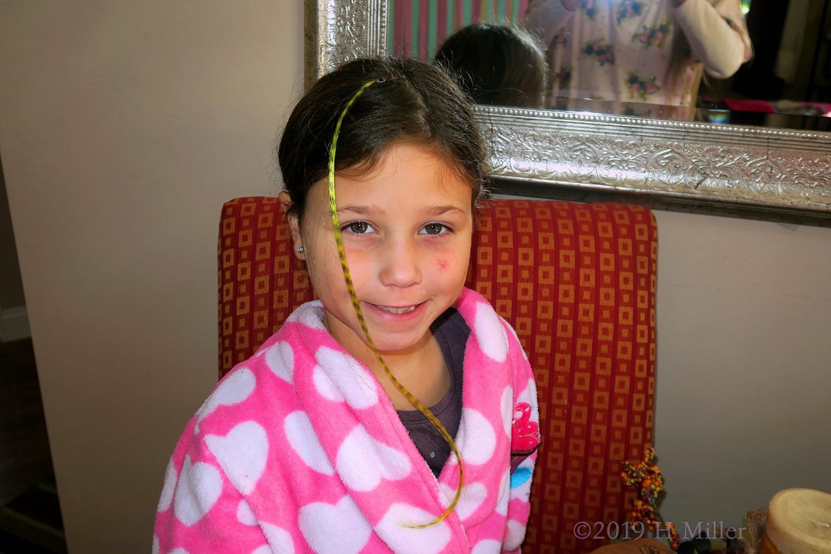 Clipped In A Golden Glow! Kids Hairstyle Featuring Yellow Hair Feather! 1