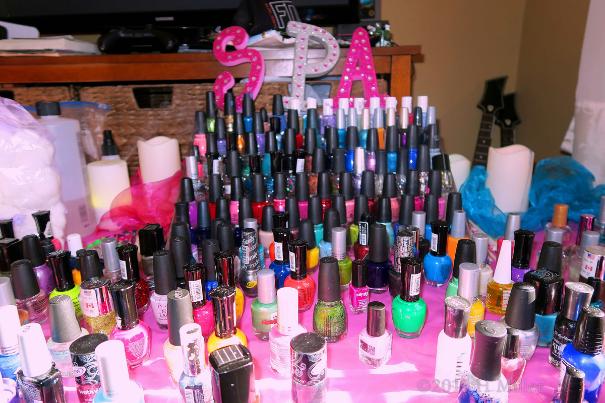 Picking Polish! Kids Party Guests Have Many Choices When It Comes To Polish At The Nail Spa! 