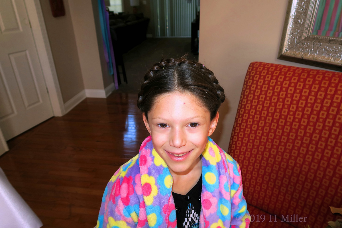 Really Royal! Kids Hairstyle Braided Crown On Spa Party Guest! 1