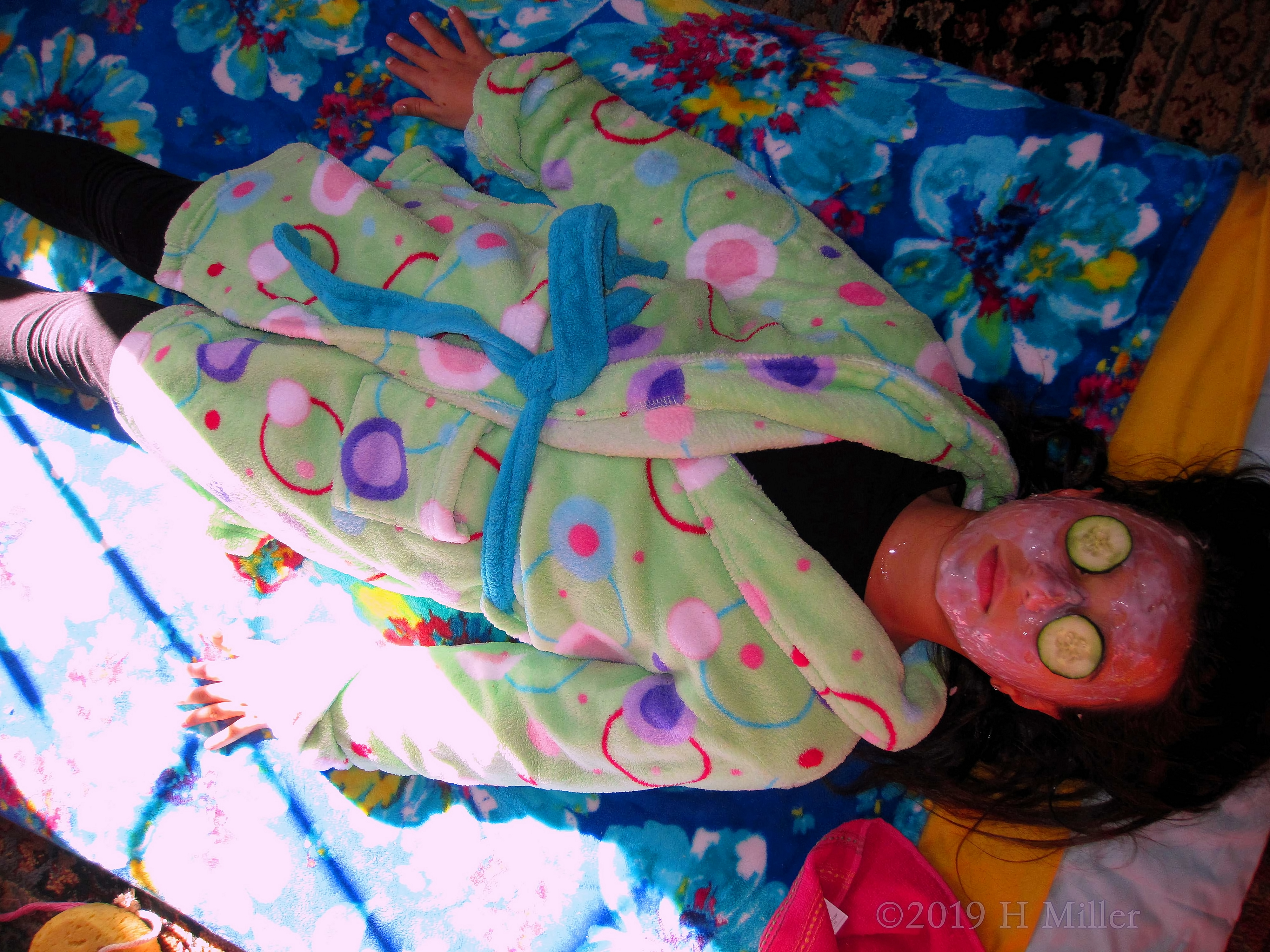 Everything Green! Cucumber Kids Facial On Spa Party Guest Matches Her Kids Spa Robe! Everything Green! Cucumber Kids Facial On Spa Party Guest Matches Her Kids Spa Robe!