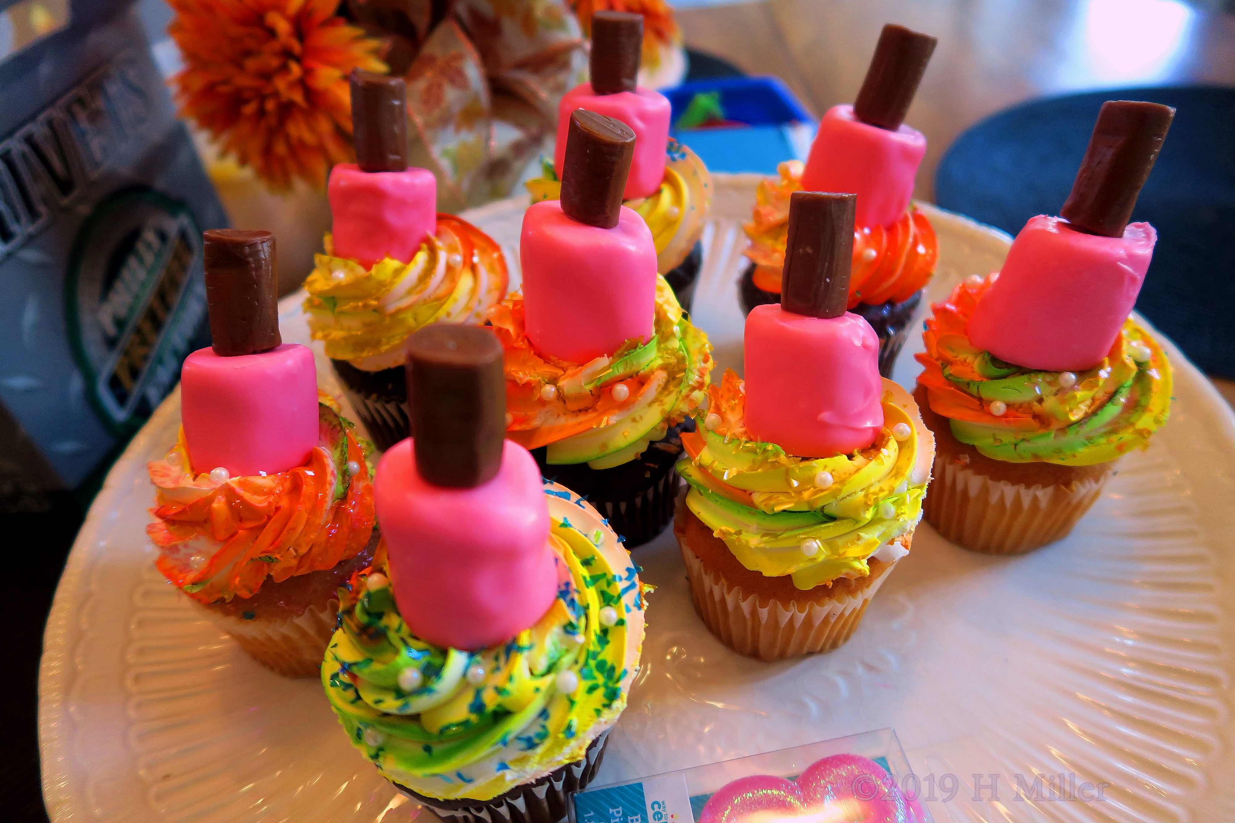 Platter Of Cupcakes! Multicolored Cupcakes For The Spa Birthday Party! Platter Of Cupcakes! Multicolored Cupcakes For The Spa Birthday Party!