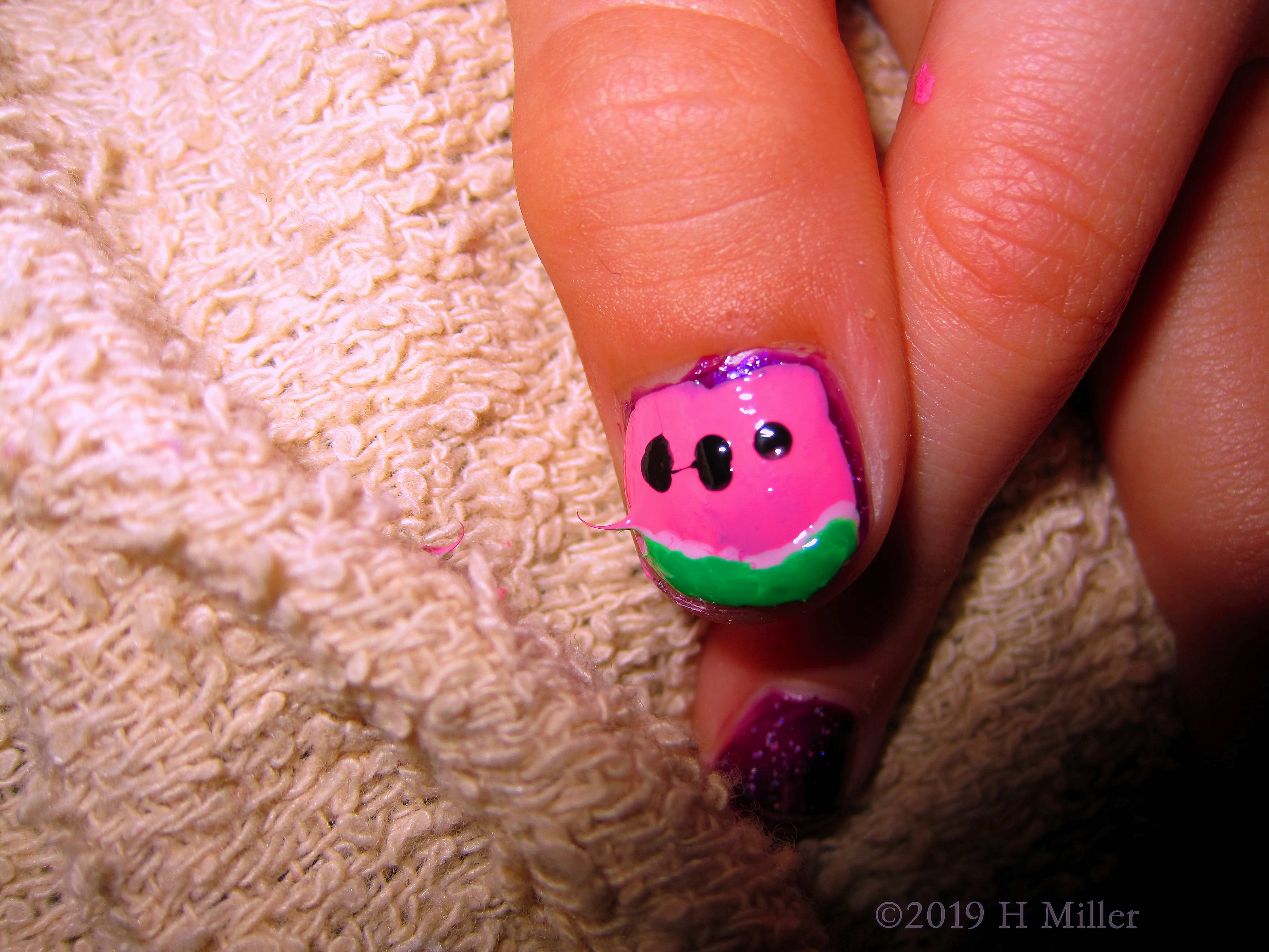 Watermelon And Waiting! Kids Mani Features Watermelon Nail Art! Watermelon And Waiting! Kids Mani Features Watermelon Nail Art!