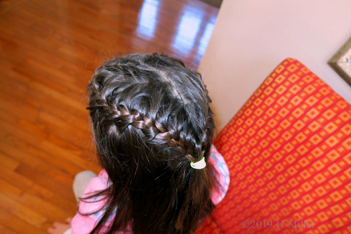 Best Of Both Worlds! Kids Party Guest Has Heart Shaped Braid Girls Hairstyle! 