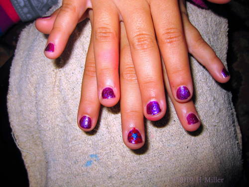Spa Party Guest Gets Purple Glitter Polish On Her Kids Mani! Spa Party Guest Gets Purple Glitter Polish On Her Kids Mani!