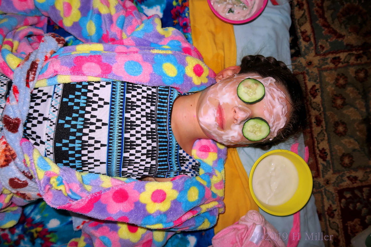 Cooling Off With Cucumbers! Kids Facial On Party Guest!