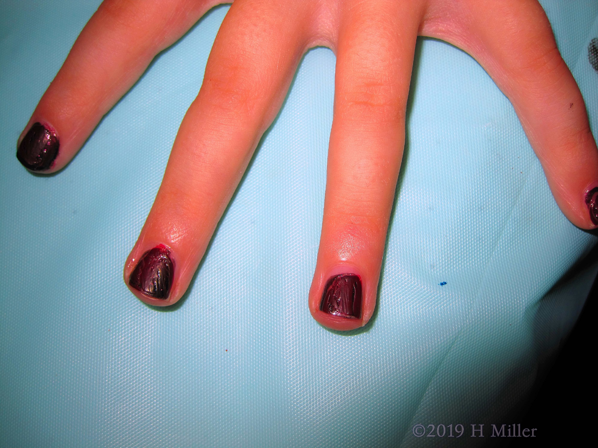 Mahogany Madness! Kids Mani On Party Guest 