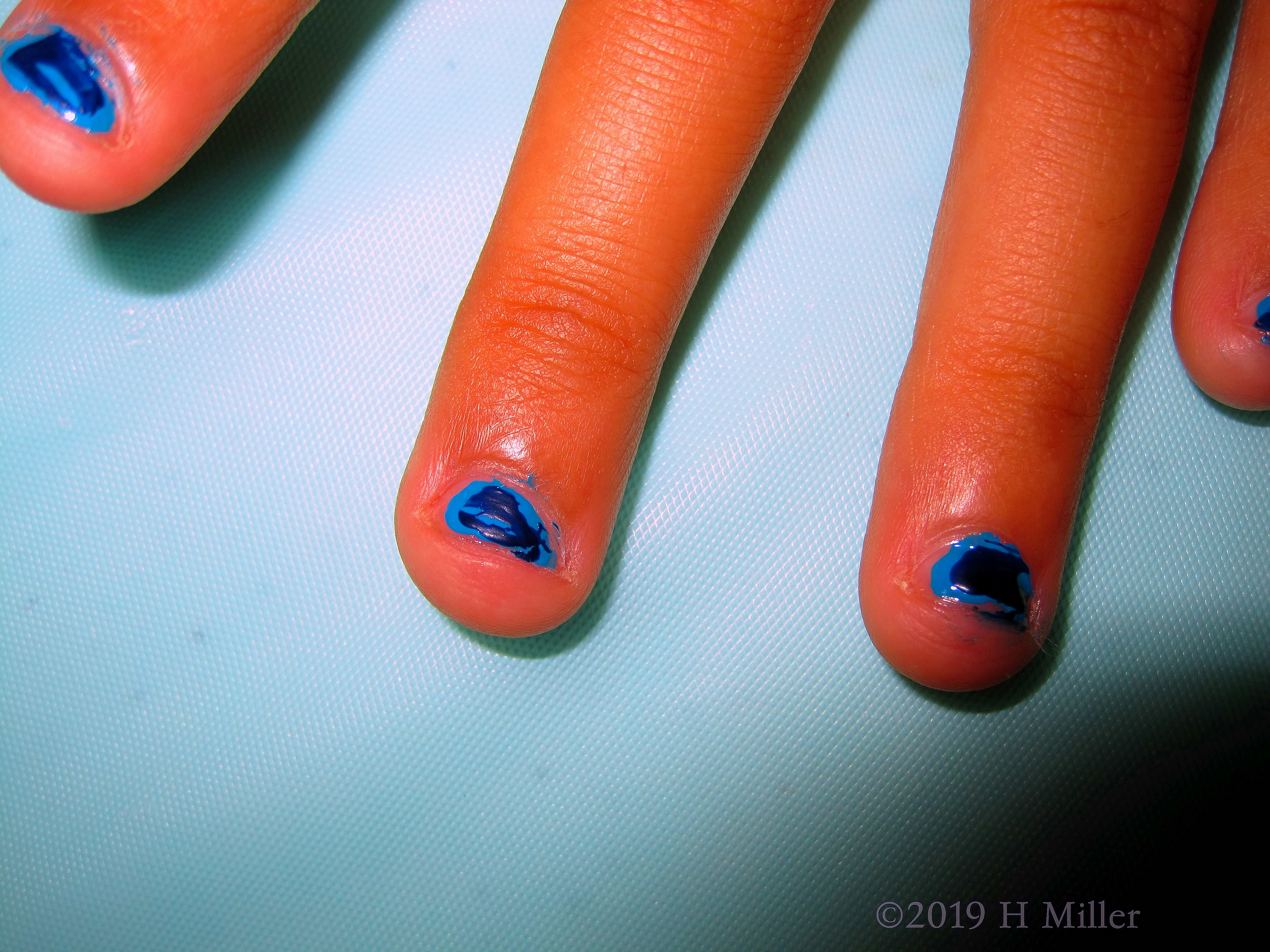 Beauty And The Blue! Kids Manicure! Beauty And The Blue! Kids Manicure!